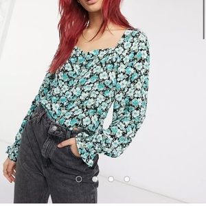 & other stories Square Neck Puff Sleeve Blouse